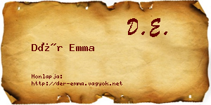 Dér Emma névjegykártya